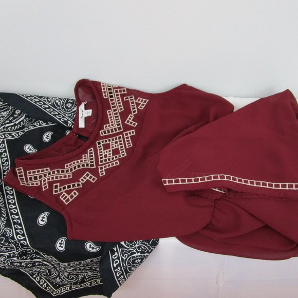 Papaya Sleeveless Maroon Embroidered Summer Dress - Picture 8 of 12